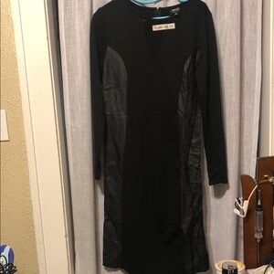 Nicole Miller Black Long Sleeve Dress